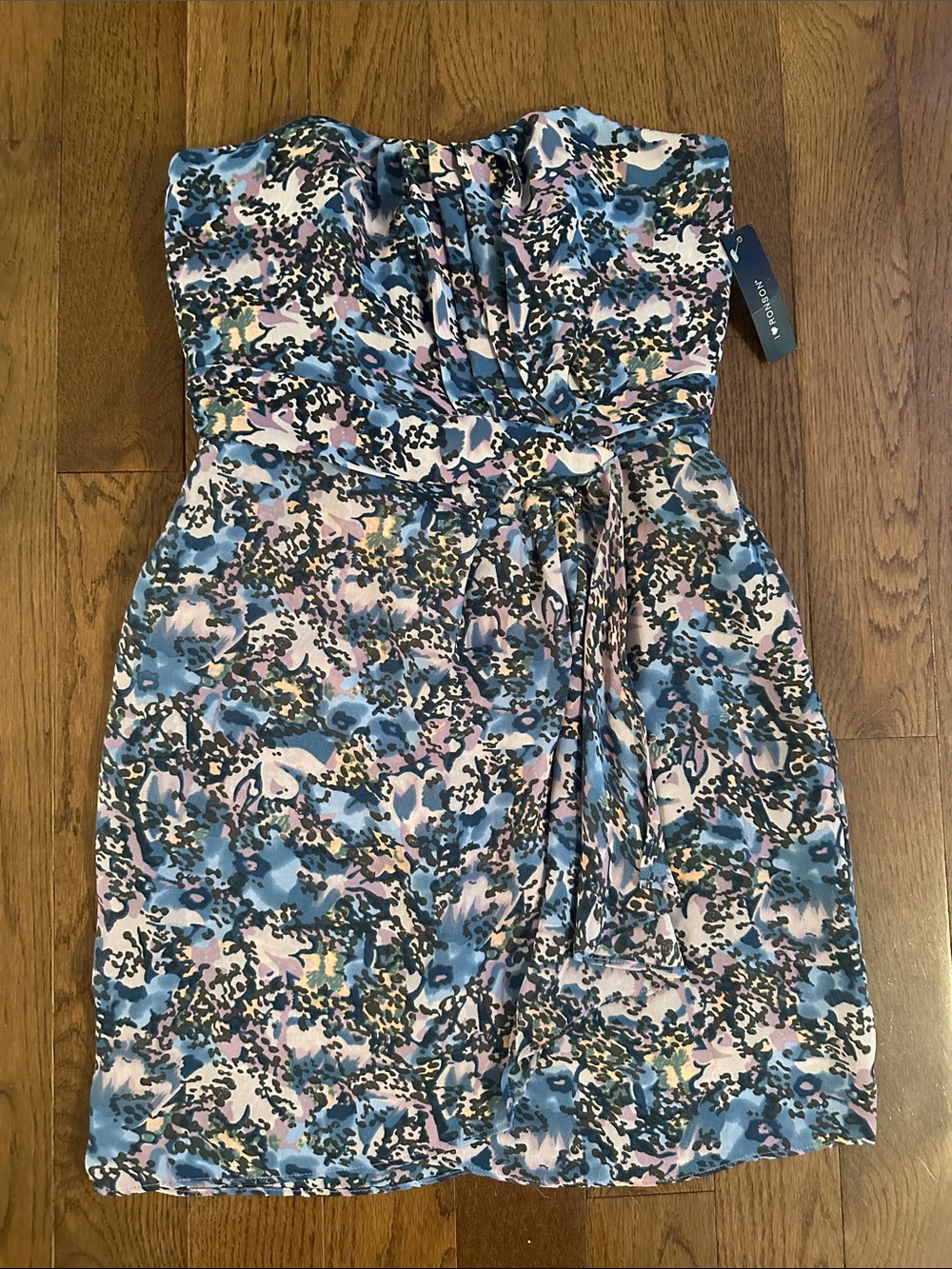 Women’s I Love Ronson Strapless Floral-Print Dress in Blue, Pink, Peach and Grey